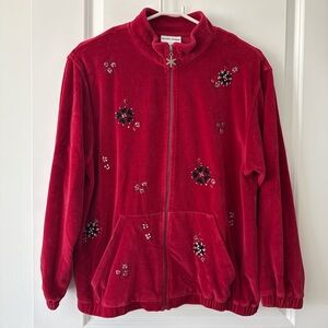 Alfred Dunner Red Embellished Women's Jacket